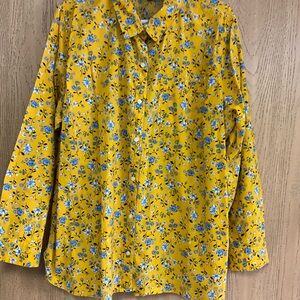 Yellow Floral Button-Up Shirt